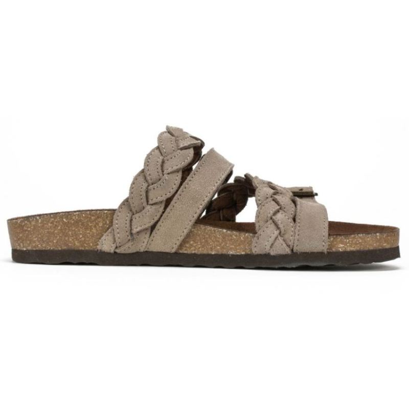 White Mountain | Women's Holland Leather Footbeds Sandal-Light Taupe Suede