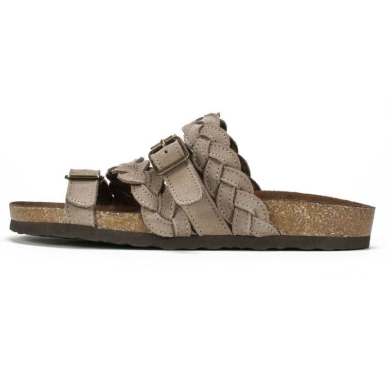 White Mountain | Women's Holland Leather Footbeds Sandal-Light Taupe Suede