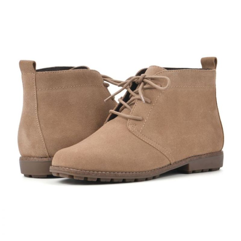 White Mountain | Women's Auburn Wide Suede Bootie-Natural Suede