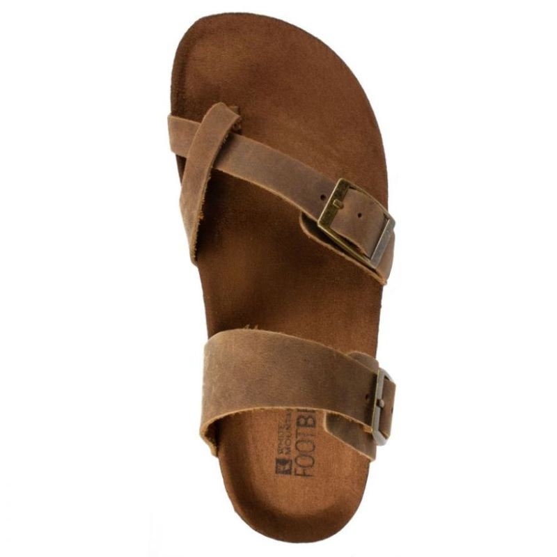 White Mountain | Women's Gracie Leather Footbeds Sandal-Brown