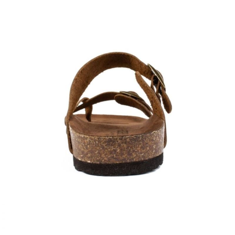 White Mountain | Women's Gracie Leather Footbeds Sandal-Brown