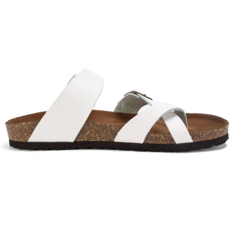 White Mountain | Women's Gracie Leather Footbeds Sandal-White