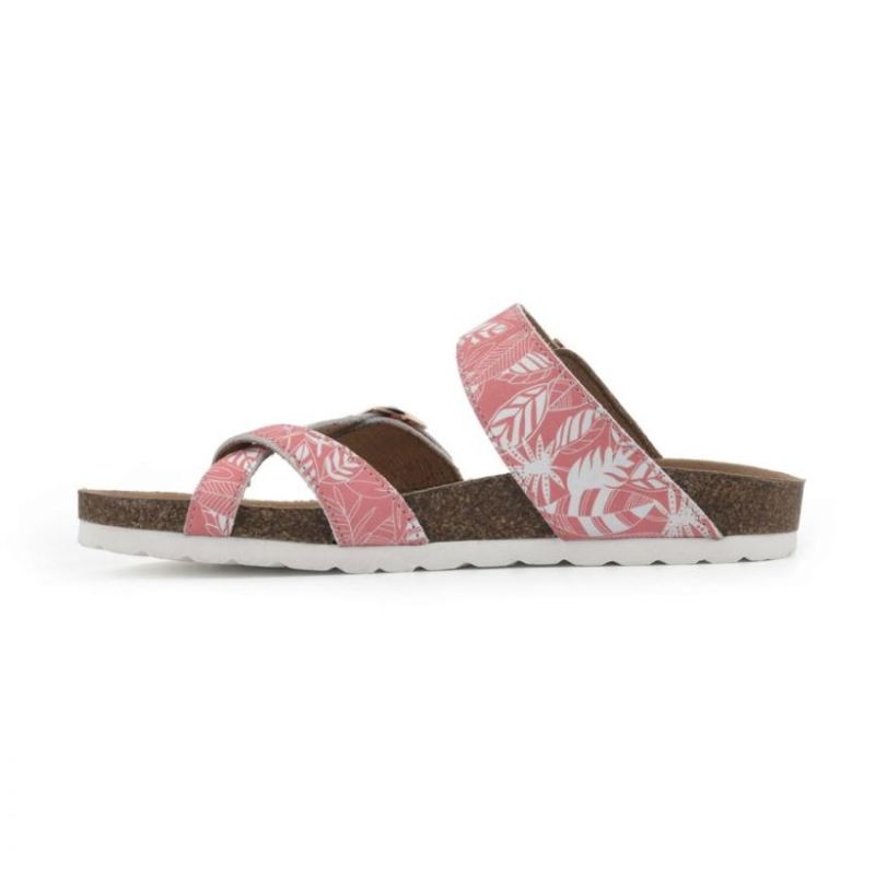 White Mountain | Women's Gracie Leather Footbeds Sandal-Coral