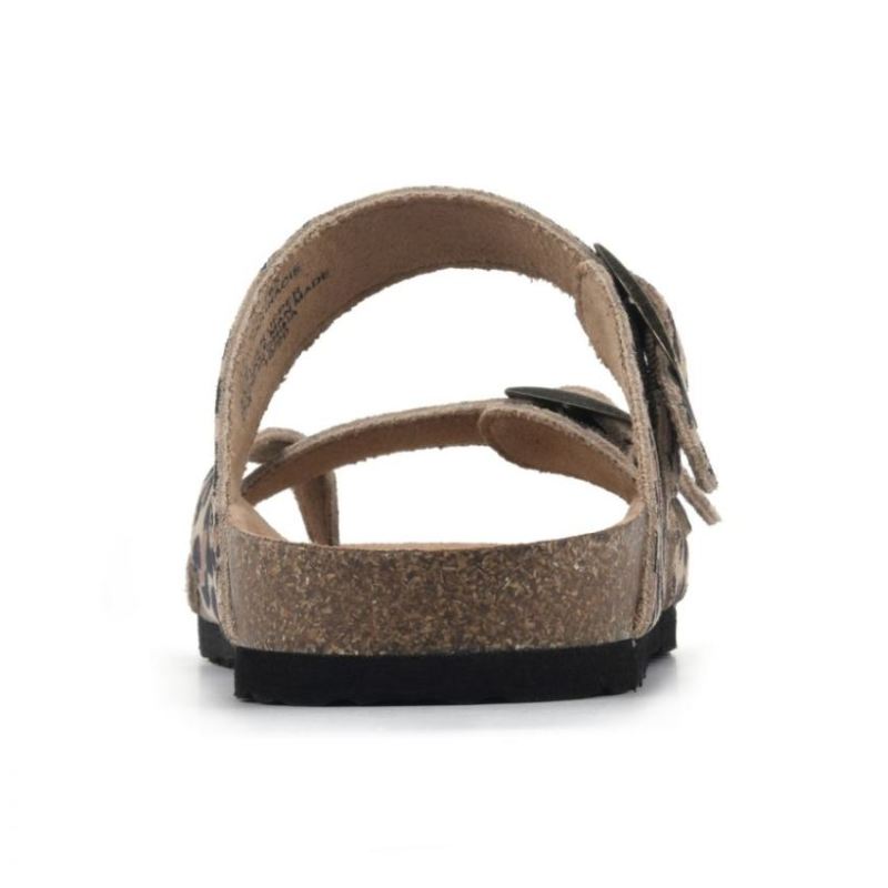 White Mountain | Women's Gracie Leather Footbeds Sandal-Natural Leopard