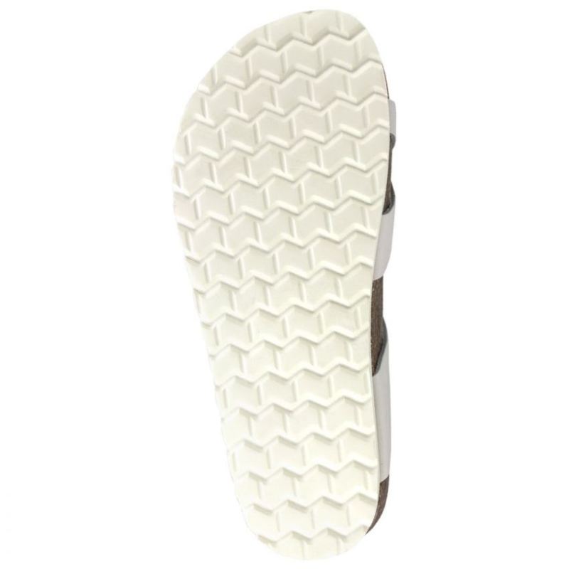 White Mountain | Women's Gracie Leather Footbeds Sandal-White Leather With White Sole