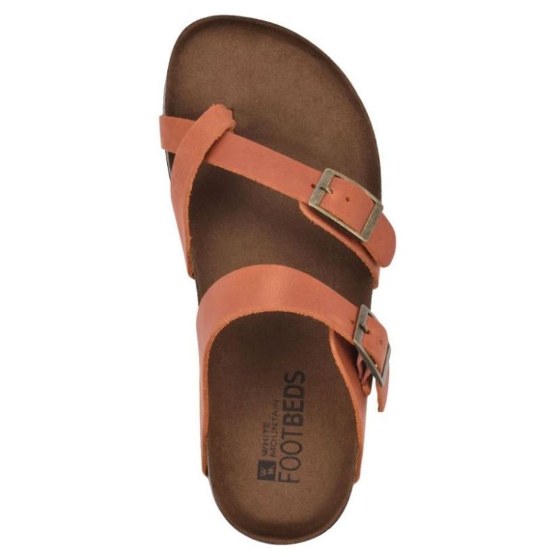 White Mountain | Women's Gracie Leather Footbeds Sandal-Rust Leather