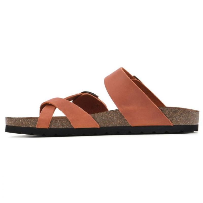 White Mountain | Women's Gracie Leather Footbeds Sandal-Rust Leather