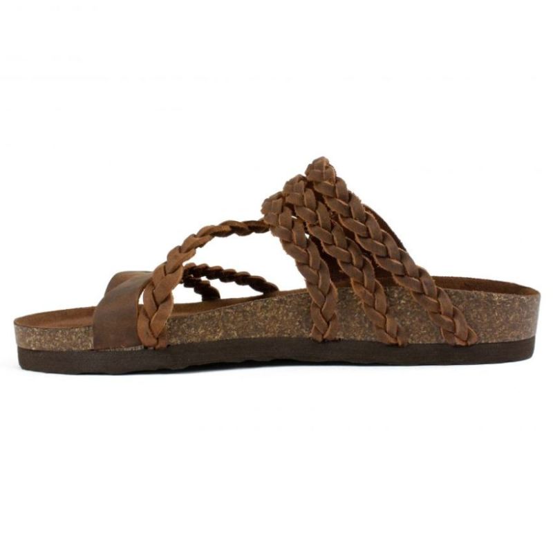 White Mountain | Women's Hayleigh Leather Footbeds Sandal-Brown