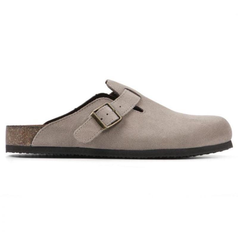 White Mountain | Women's Bari Leather Footbeds Clog-Taupe