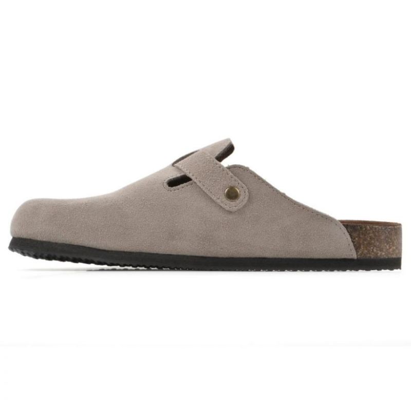 White Mountain | Women's Bari Leather Footbeds Clog-Taupe