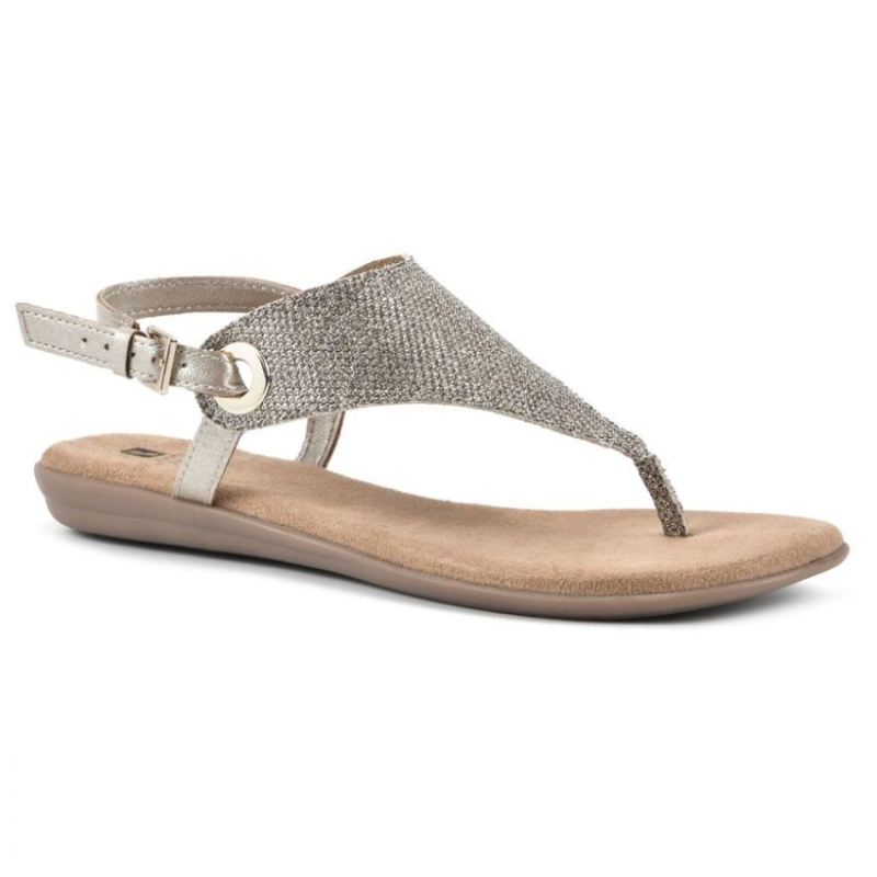 White Mountain | Women's London Sandal-Gold Glitter