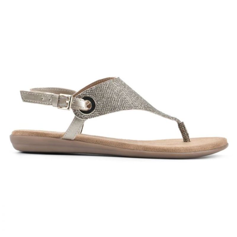 White Mountain | Women's London Sandal-Gold Glitter