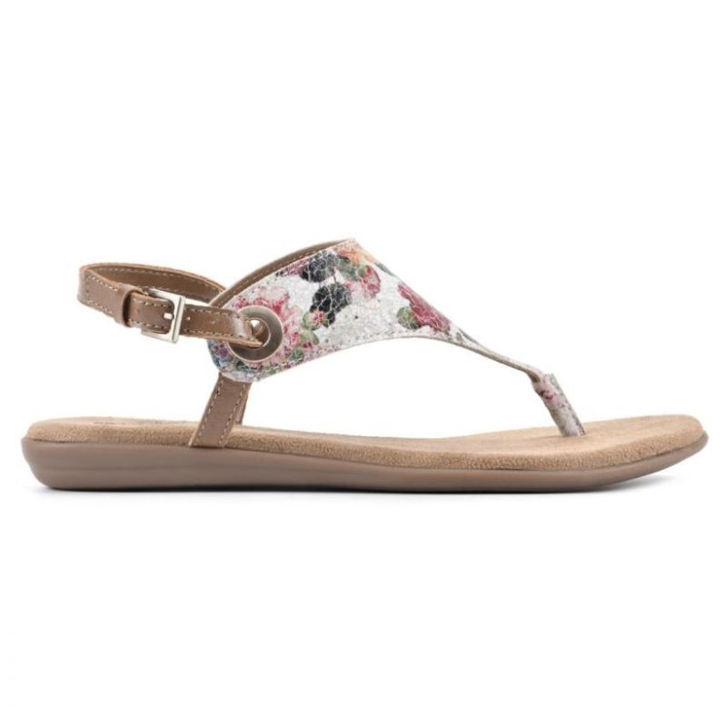 White Mountain | Women's London Sandal-White Floral Print