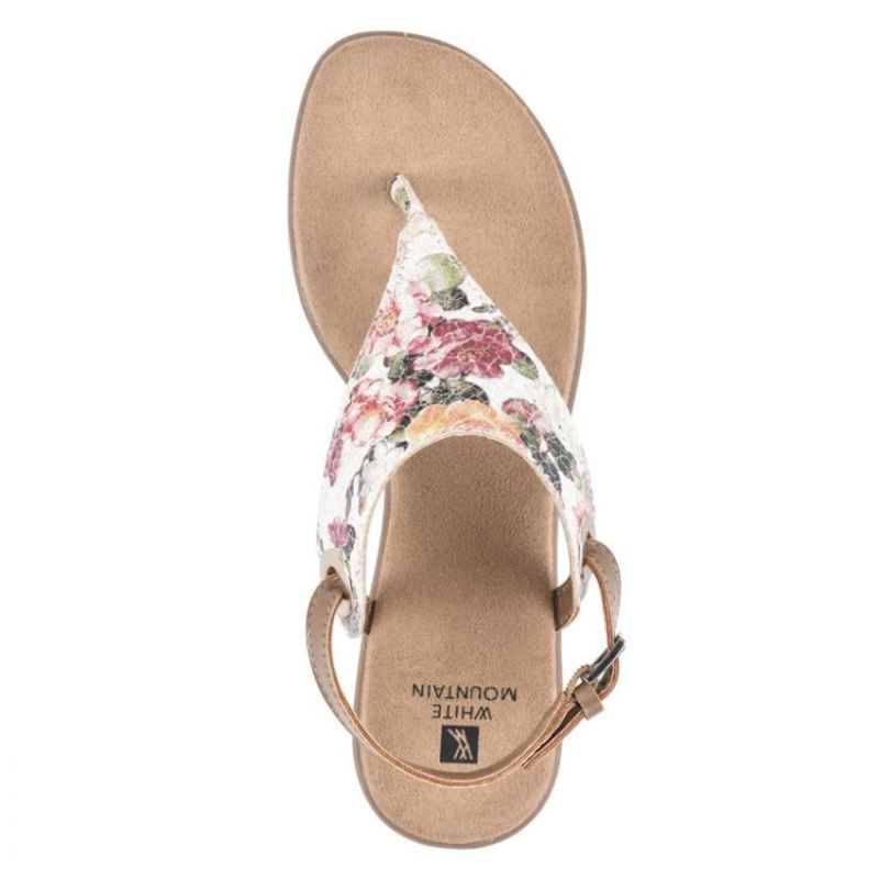 White Mountain | Women's London Sandal-White Floral Print