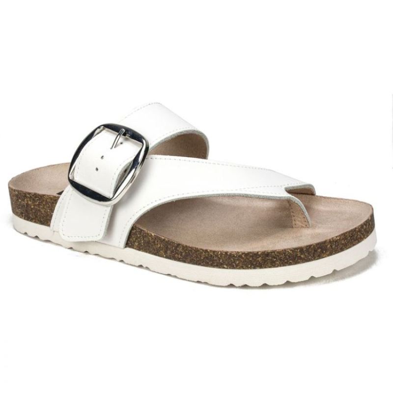 White Mountain | Women's Harley Leather Footbeds Sandal-White