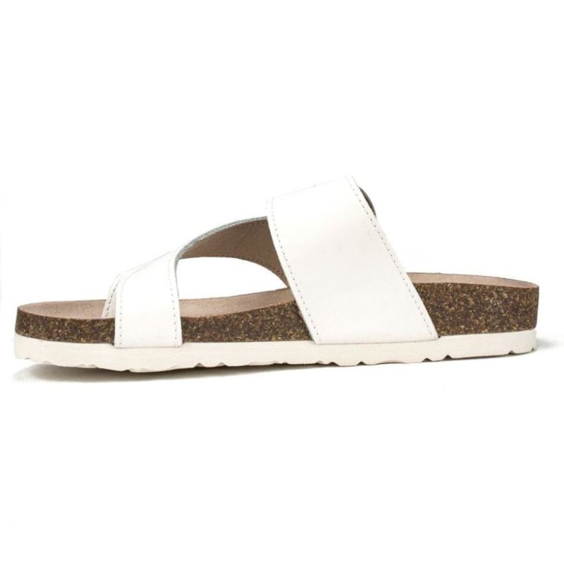 White Mountain | Women's Harley Leather Footbeds Sandal-White