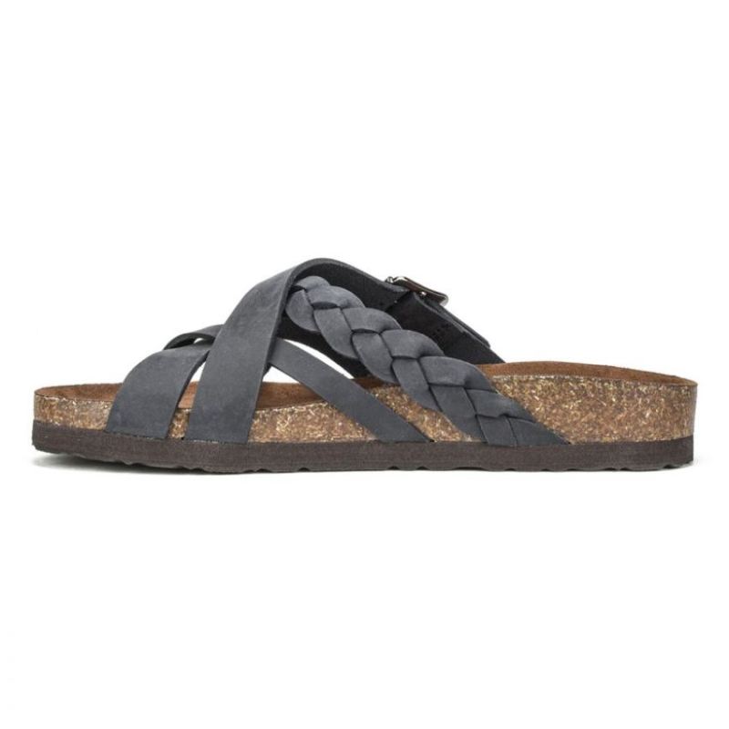 White Mountain | Women's Harrington Leather Footbeds Sandal-Black