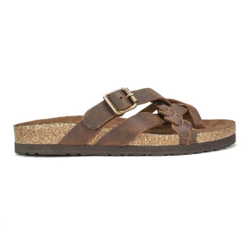 White Mountain | Women's Harrington Leather Footbeds Sandal-Brown