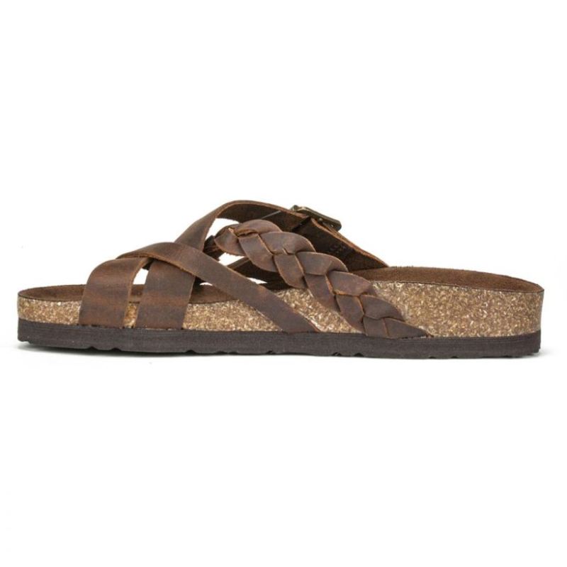 White Mountain | Women's Harrington Leather Footbeds Sandal-Brown