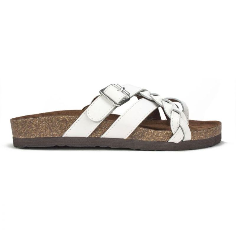 White Mountain | Women's Harrington Leather Footbeds Sandal-White