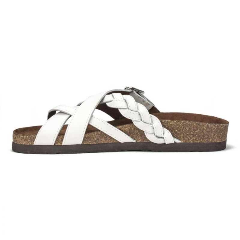 White Mountain | Women's Harrington Leather Footbeds Sandal-White