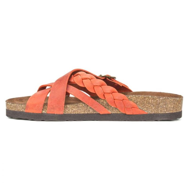 White Mountain | Women's Harrington Leather Footbeds Sandal-Rust