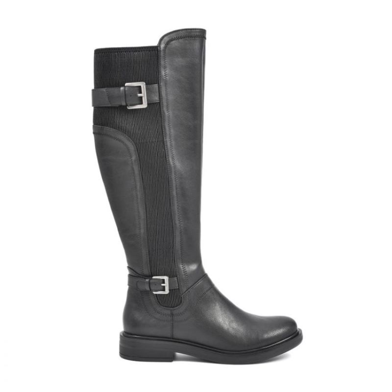 White Mountain | Women's Meditate Tall Boot-Black Faux Leather