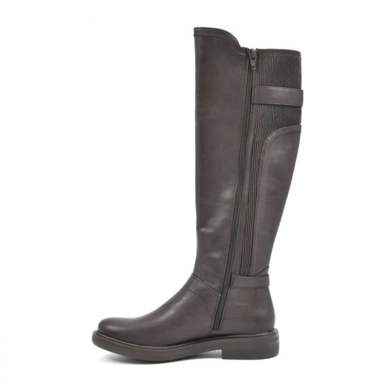 White Mountain | Women's Meditate Tall Boot-Dark Brown Faux Leather