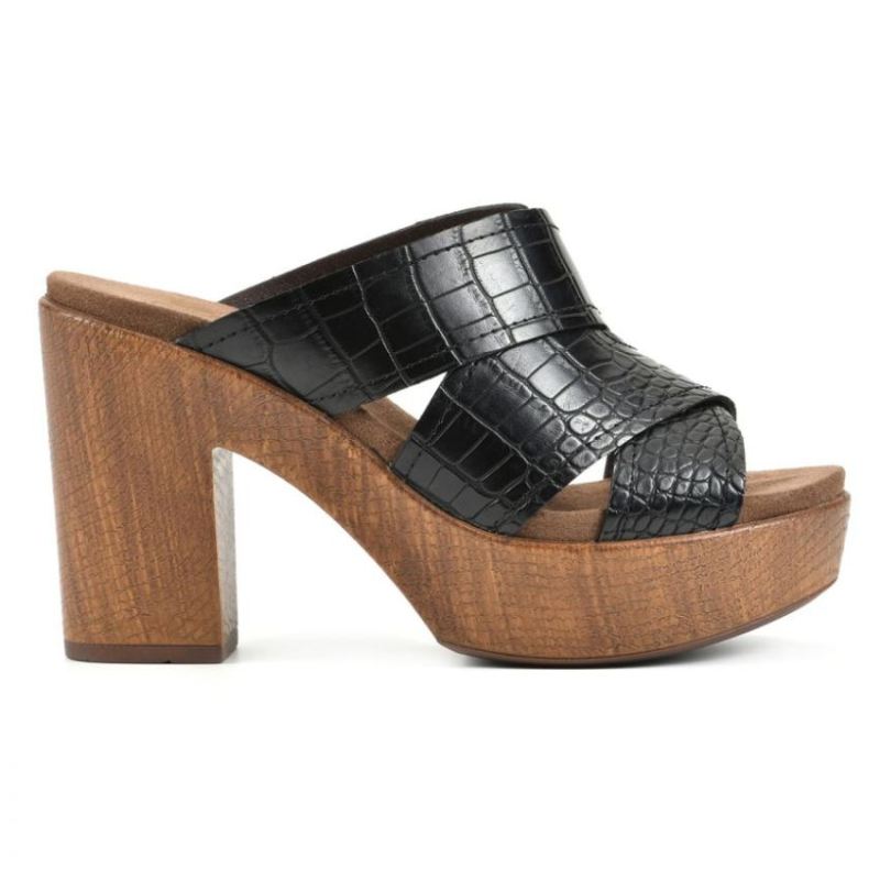 White Mountain | Women's Alive Footbeds Heel-Black Croco Print