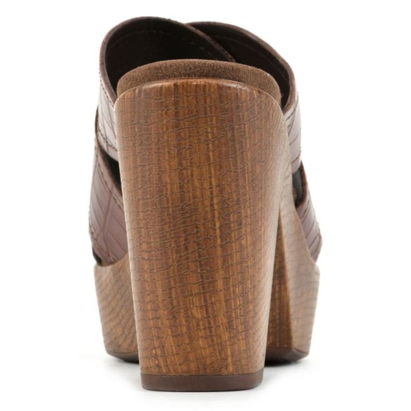 White Mountain | Women's Alive Footbeds Heel-Chestnut Croco Print