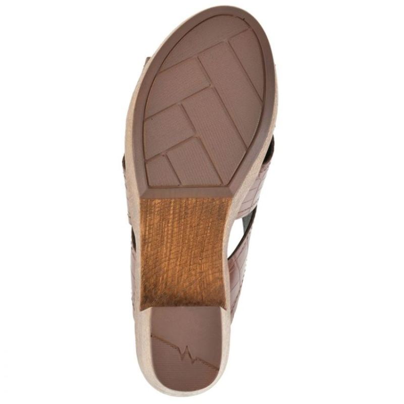 White Mountain | Women's Alive Footbeds Heel-Chestnut Croco Print