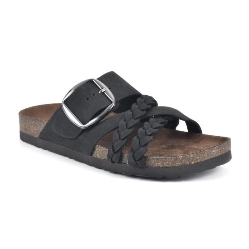 White Mountain | Women's Healing Leather Footbeds Sandal-Black