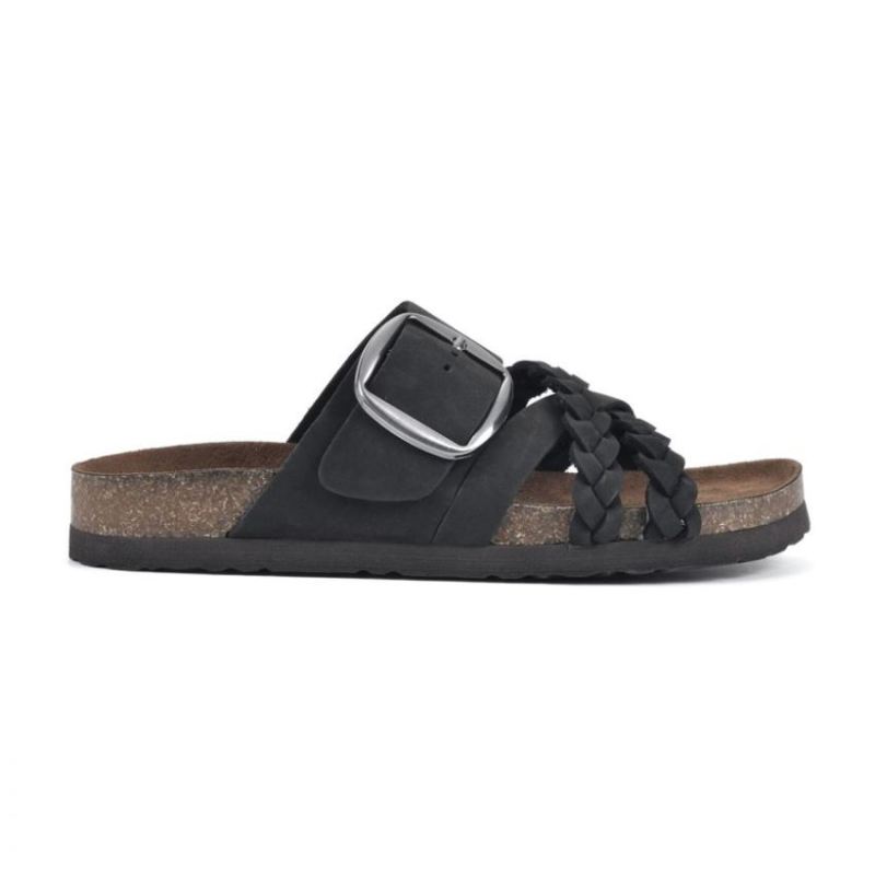 White Mountain | Women's Healing Leather Footbeds Sandal-Black