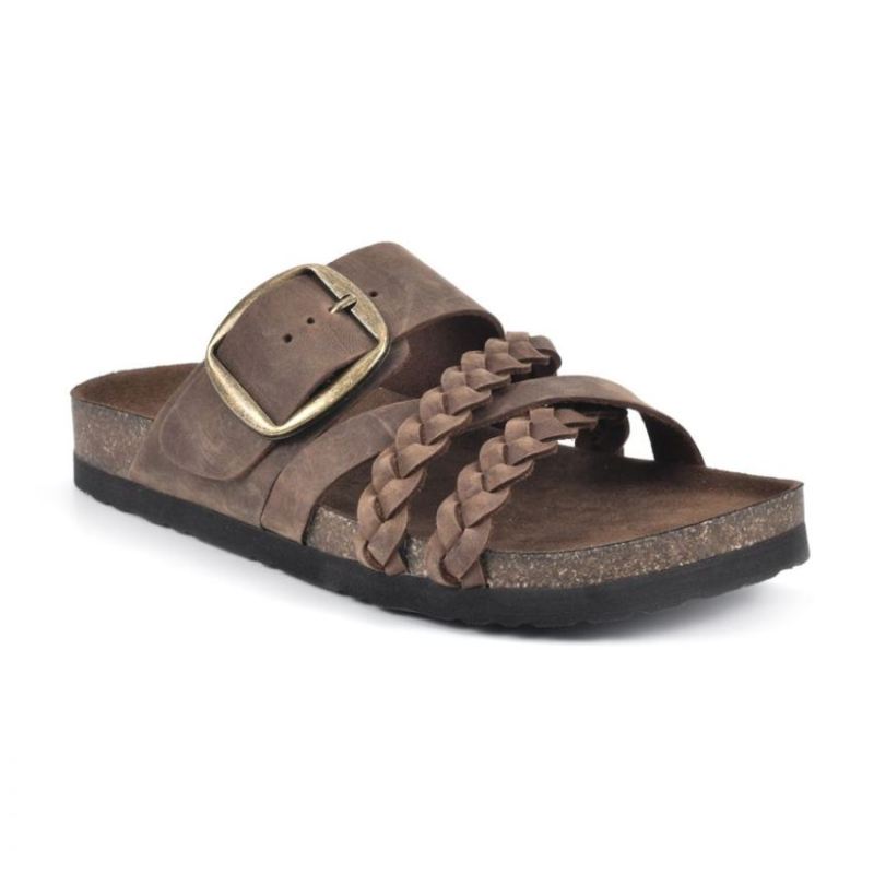 White Mountain | Women's Healing Leather Footbeds Sandal-Brown