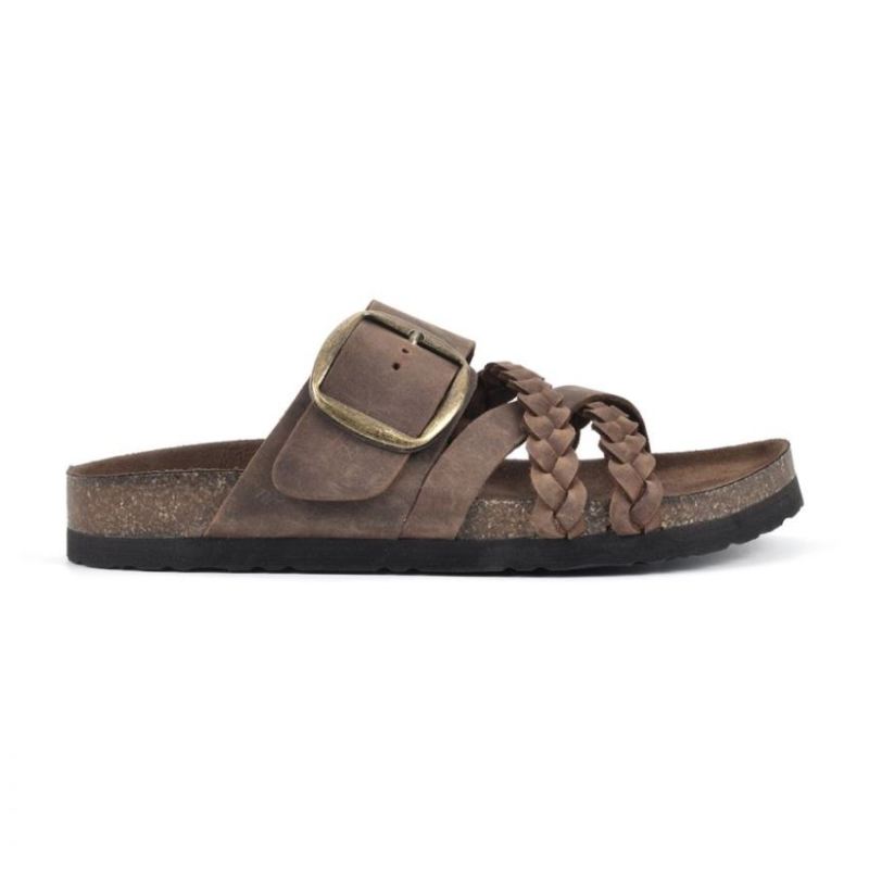 White Mountain | Women's Healing Leather Footbeds Sandal-Brown