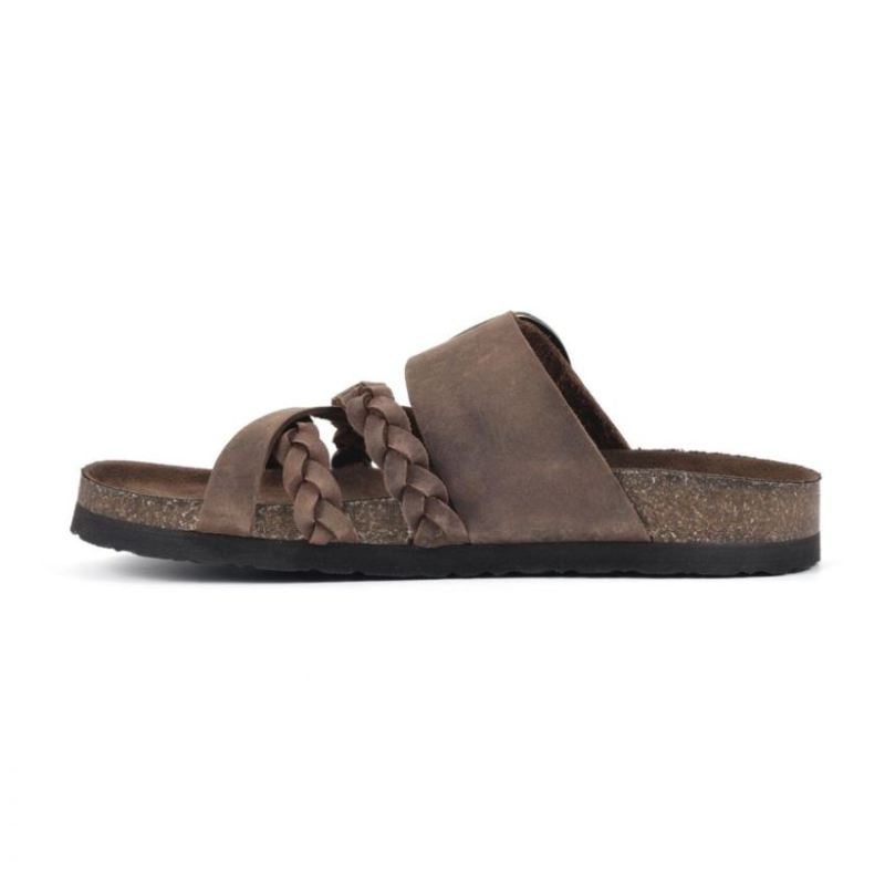 White Mountain | Women's Healing Leather Footbeds Sandal-Brown