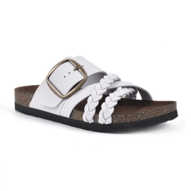 White Mountain | Women's Healing Leather Footbeds Sandal-White