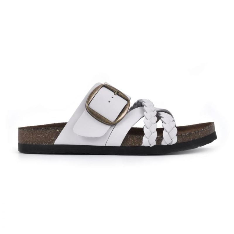 White Mountain | Women's Healing Leather Footbeds Sandal-White