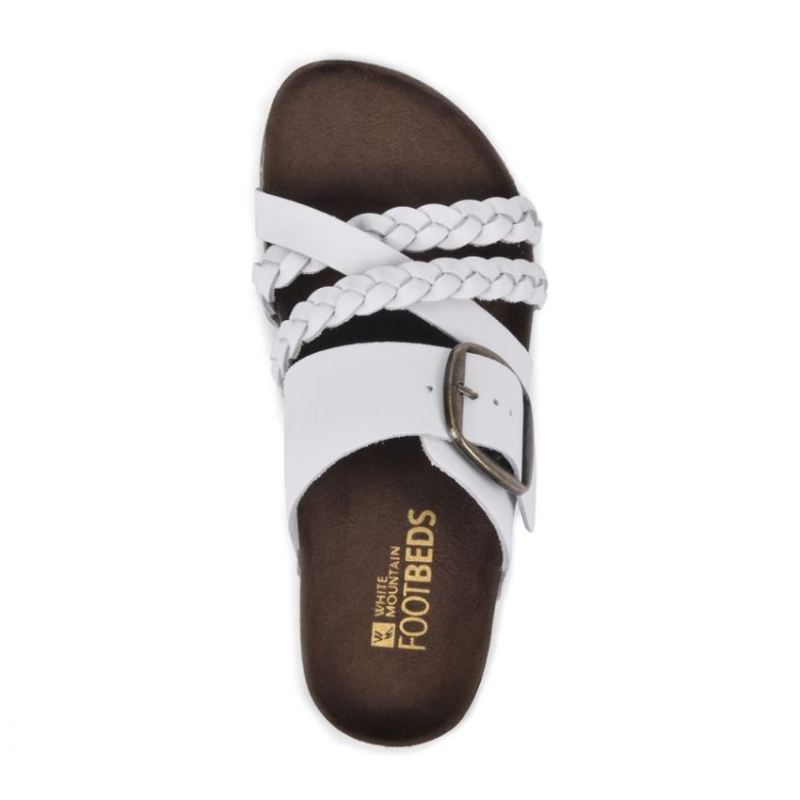 White Mountain | Women's Healing Leather Footbeds Sandal-White