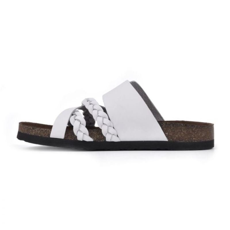 White Mountain | Women's Healing Leather Footbeds Sandal-White