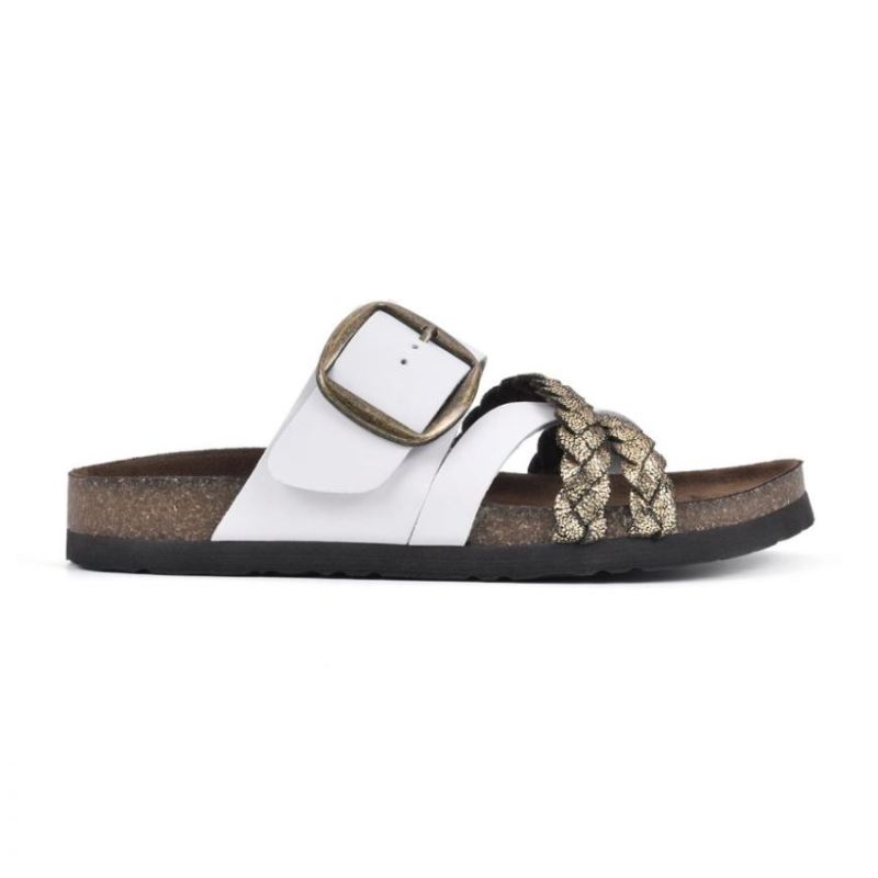 White Mountain | Women's Healing Leather Footbeds Sandal-Gold