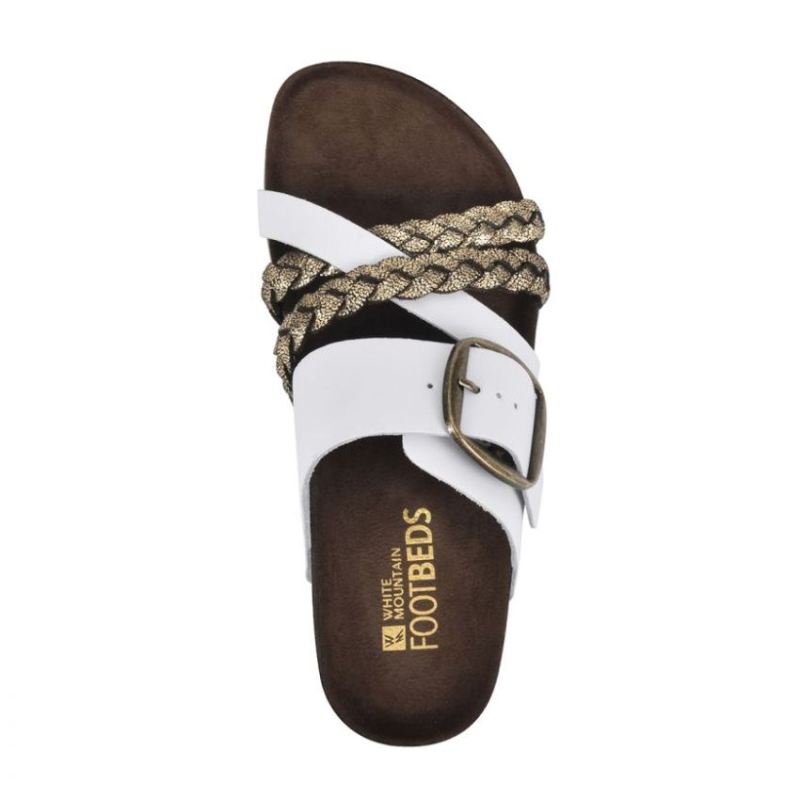 White Mountain | Women's Healing Leather Footbeds Sandal-Gold