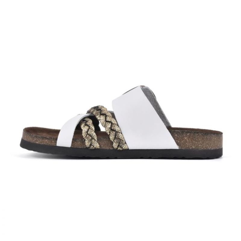 White Mountain | Women's Healing Leather Footbeds Sandal-Gold