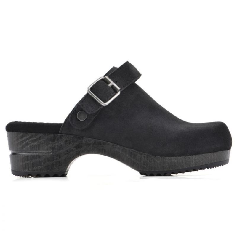 White Mountain | Women's Being Leather Clog-Black Suede