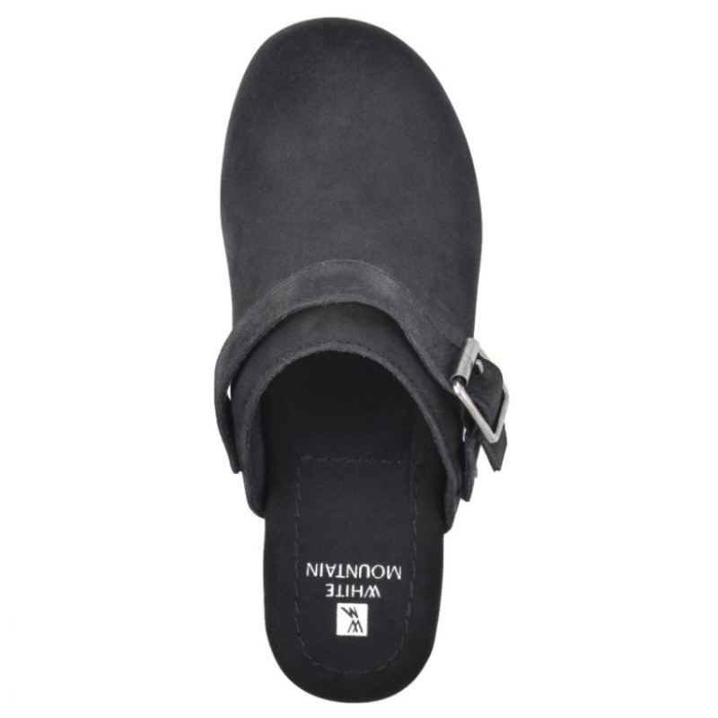 White Mountain | Women's Being Leather Clog-Black Suede