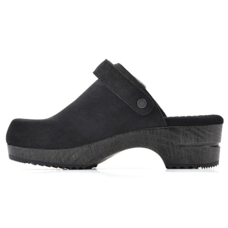 White Mountain | Women's Being Leather Clog-Black Suede