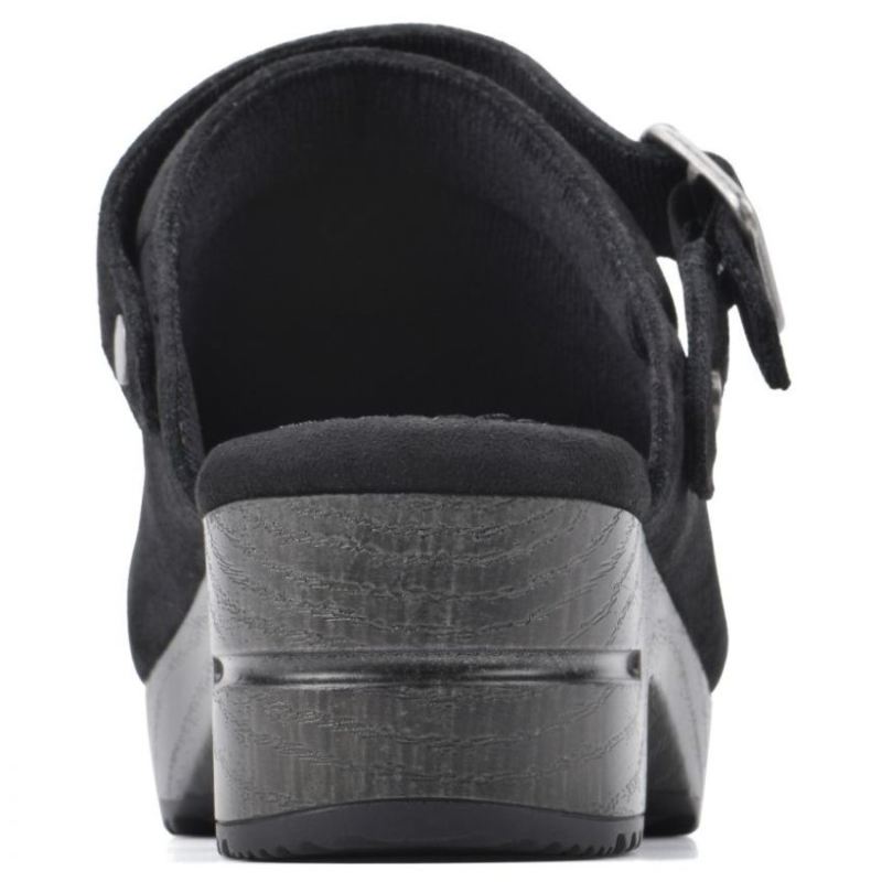 White Mountain | Women's Being Leather Clog-Black Suede