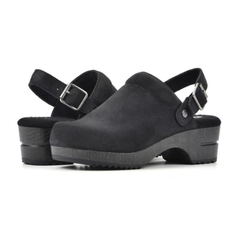 White Mountain | Women's Being Leather Clog-Black Suede