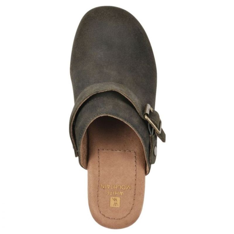 White Mountain | Women's Being Leather Clog-Olive Suede