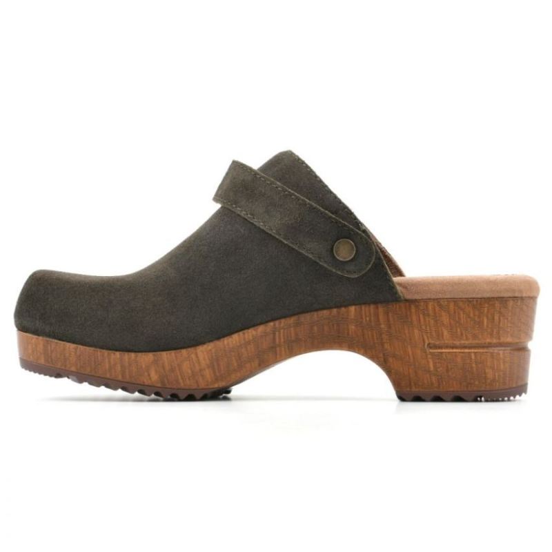 White Mountain | Women's Being Leather Clog-Olive Suede